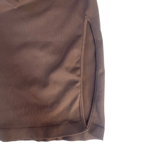 OQQ Long Sleeve Collared Dress Bodycom Womens Medium Brown New WOT - Picture 6 of 7